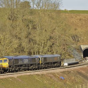 A3 PHOTOGRAPH - CLASS 66 DIESELS 66723 and 66747